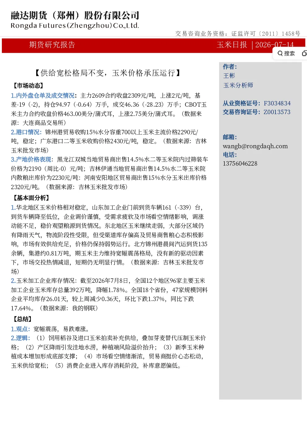 报告封面