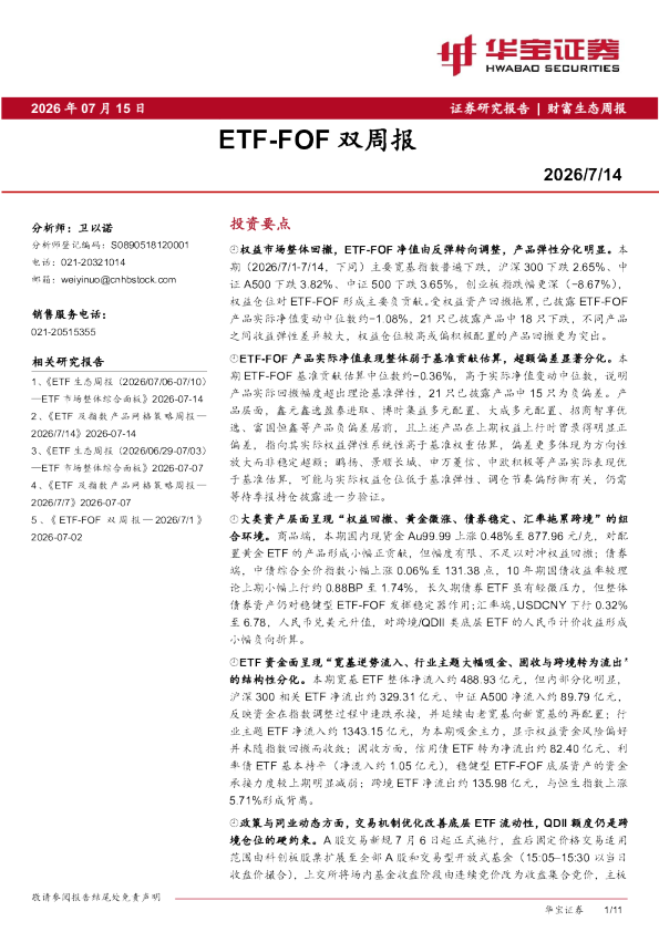 ETF-FOF双周报