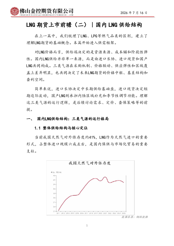 LNG期货上市前瞻（二）｜国内LNG供给结构