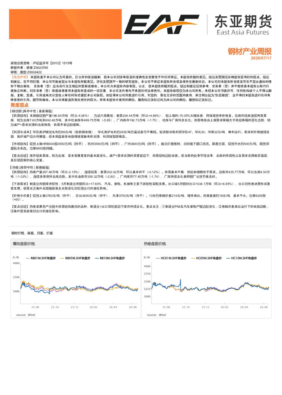 钢材产业周报