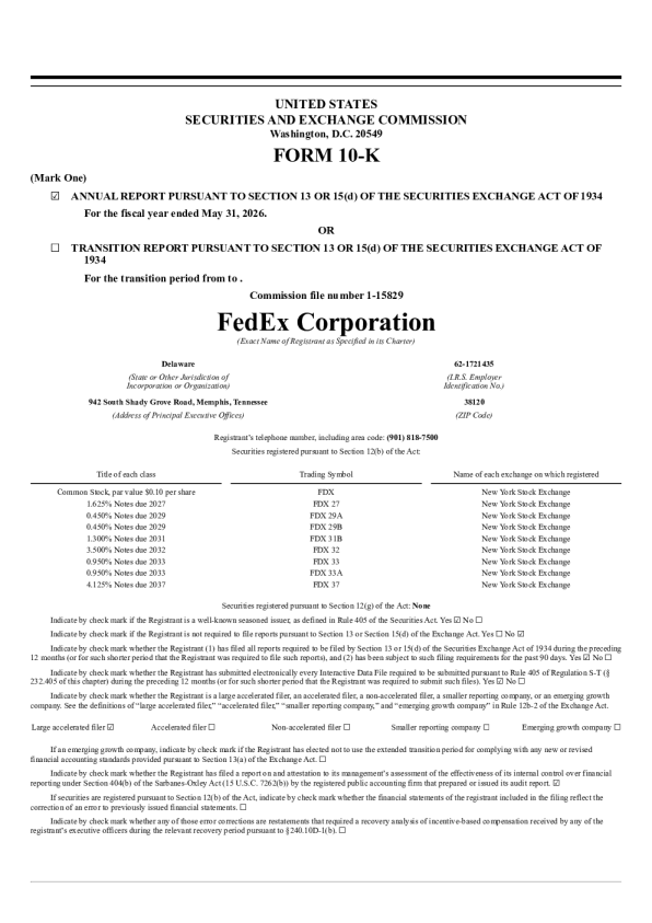 FedEx 2025年度报告