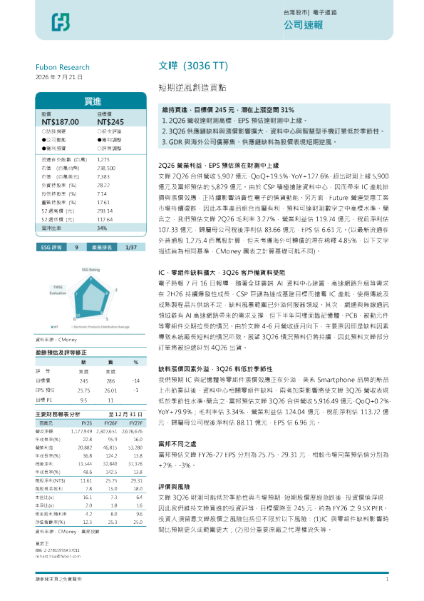 短期逆风创造买入良机