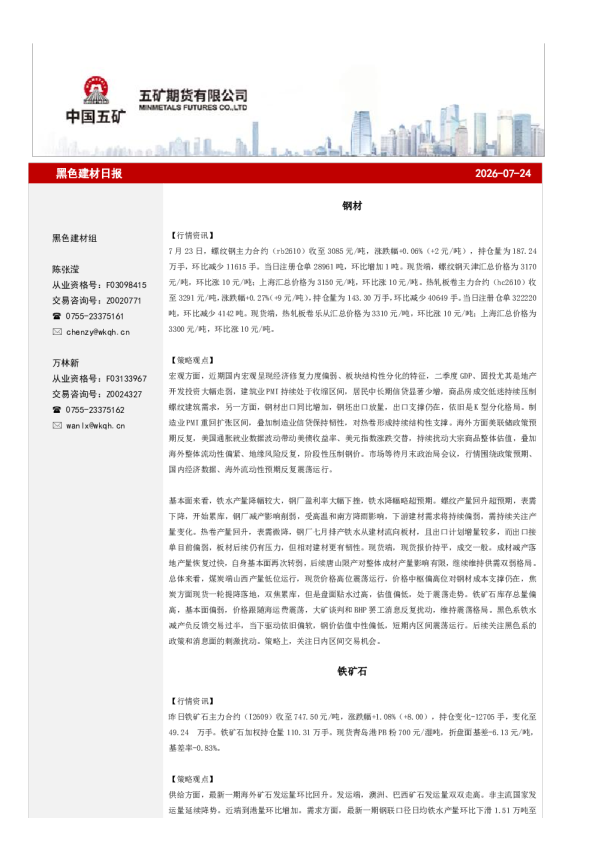 黑色建材日报