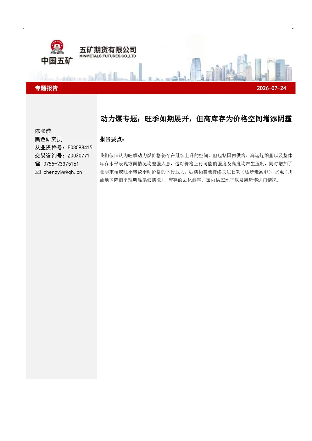 报告封面