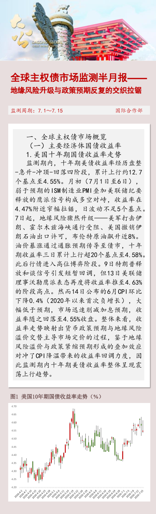 全球主权债市场监测半月报-地缘风险升级与政策预期反复的交织拉锯（7.1~7.15）-0720