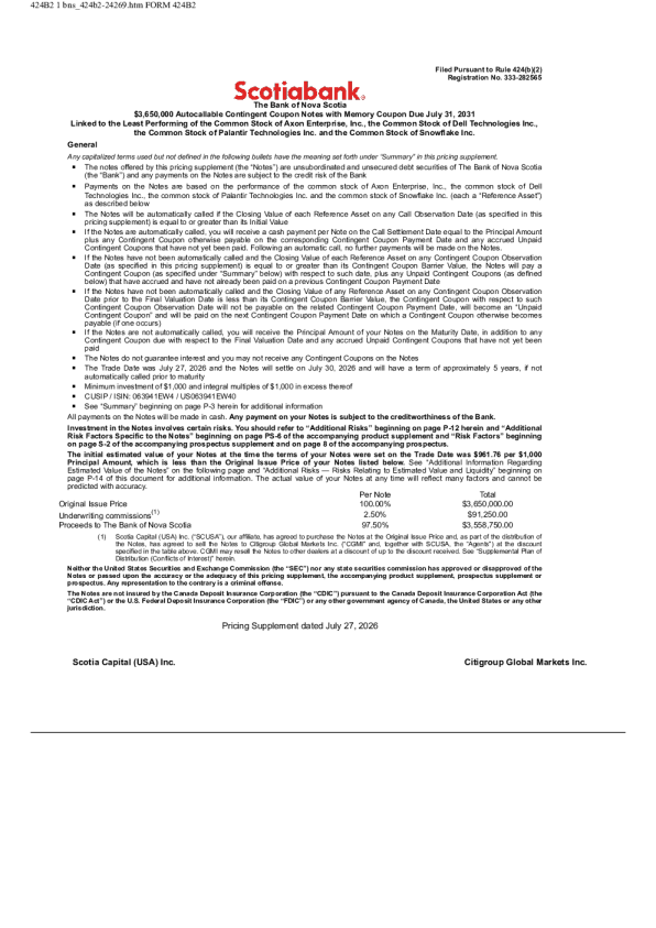 丰业银行美股招股说明书(2026-07-28版)
