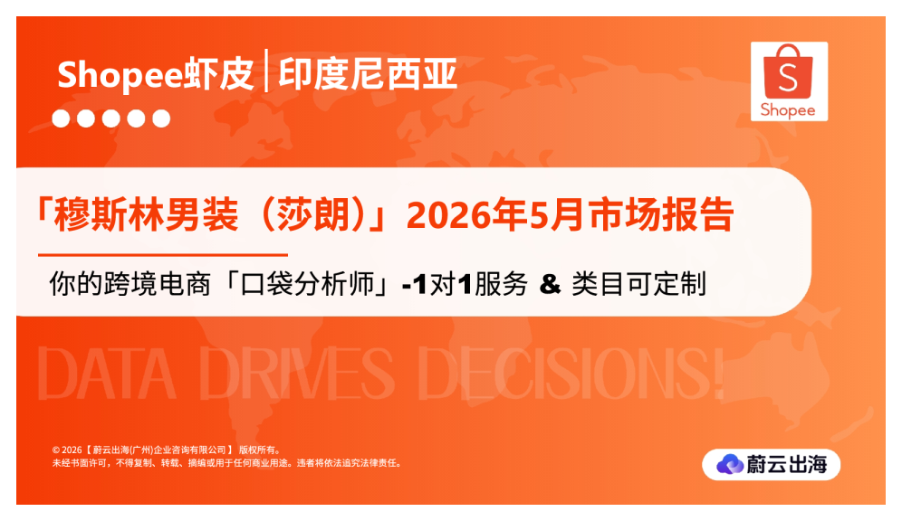 印度尼西亚Shopee虾皮2026年穆斯林男装（莎朗）5月市场动态报告