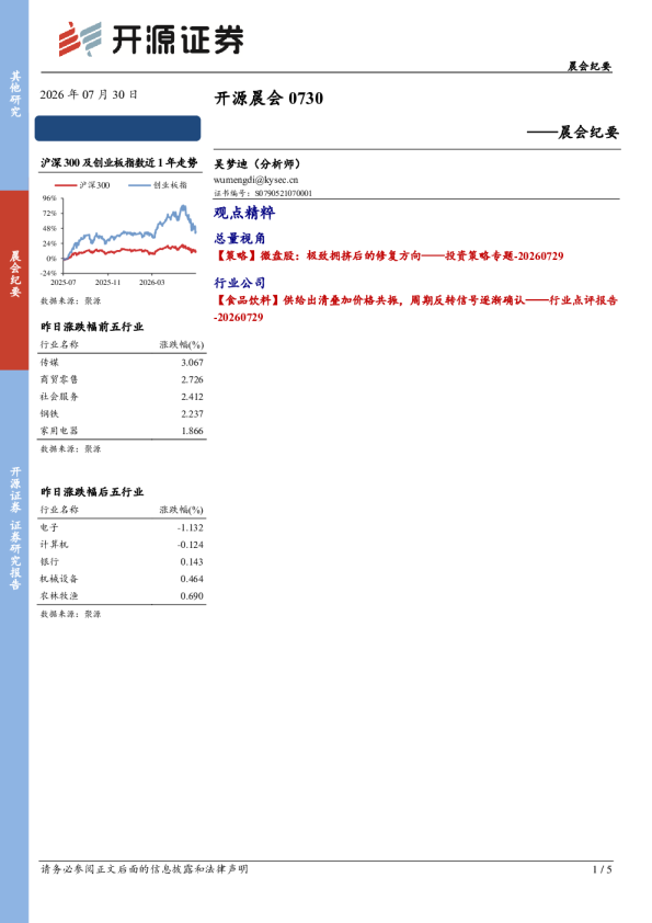 开源晨会