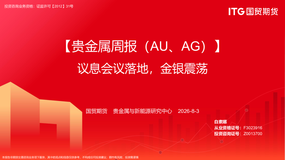 【贵金属周报（AU、AG）】议息会议落地，金银震荡