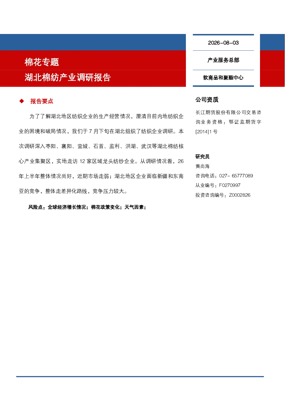 报告封面