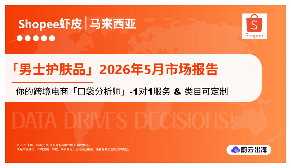 马来西亚Shopee虾皮2026年男士护肤品5月市场动态报告