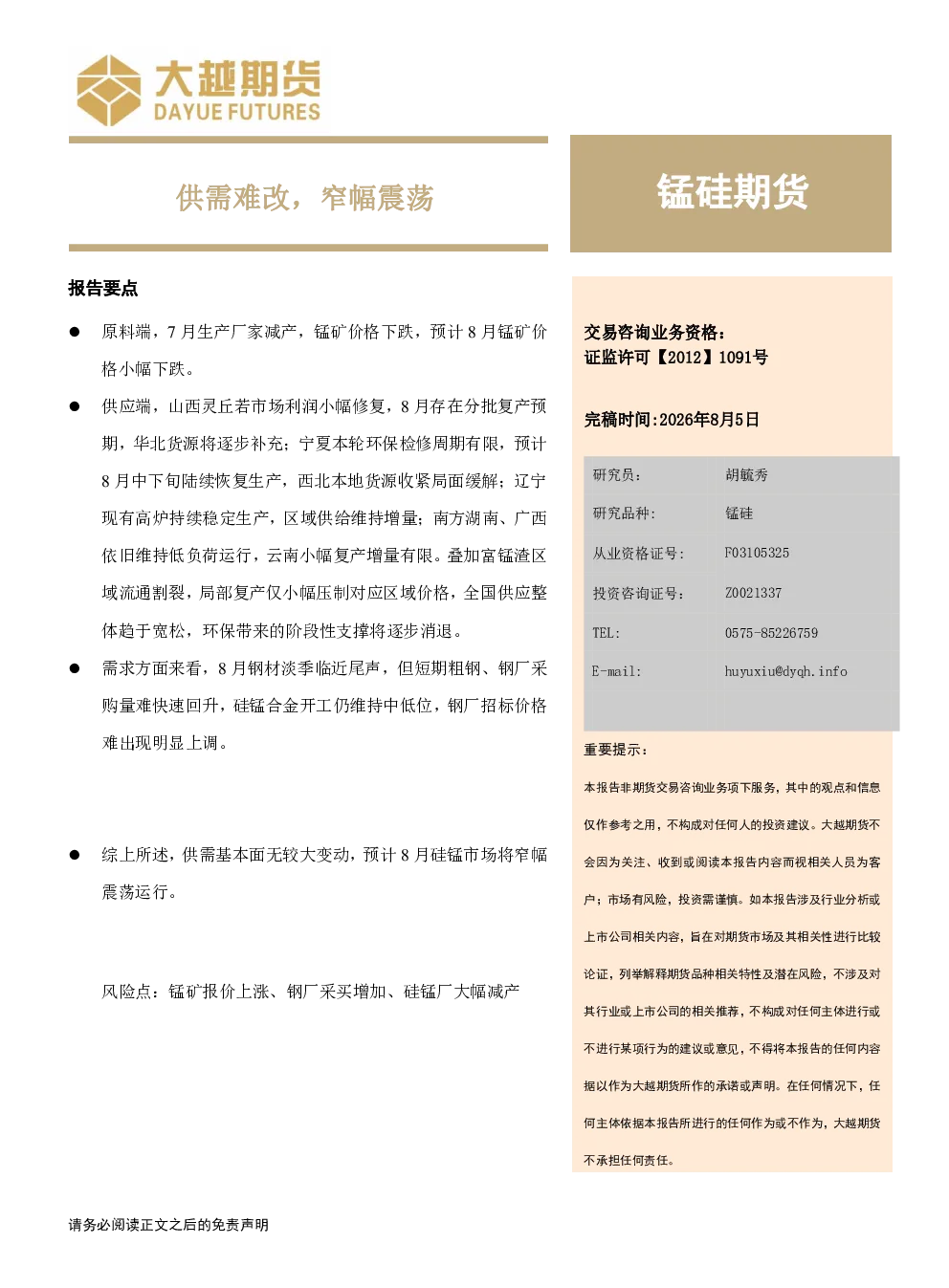 报告封面