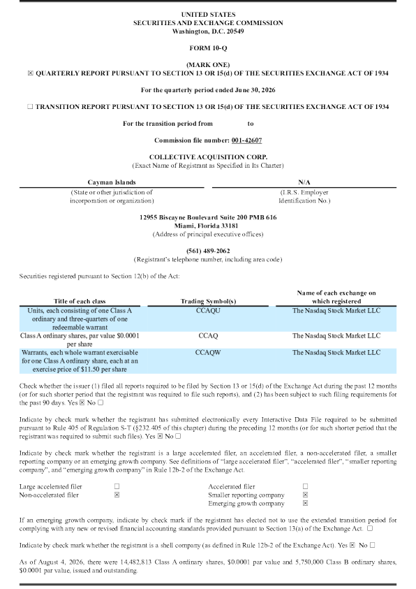 Collective Acquisition Corp-A 2026年季度报告