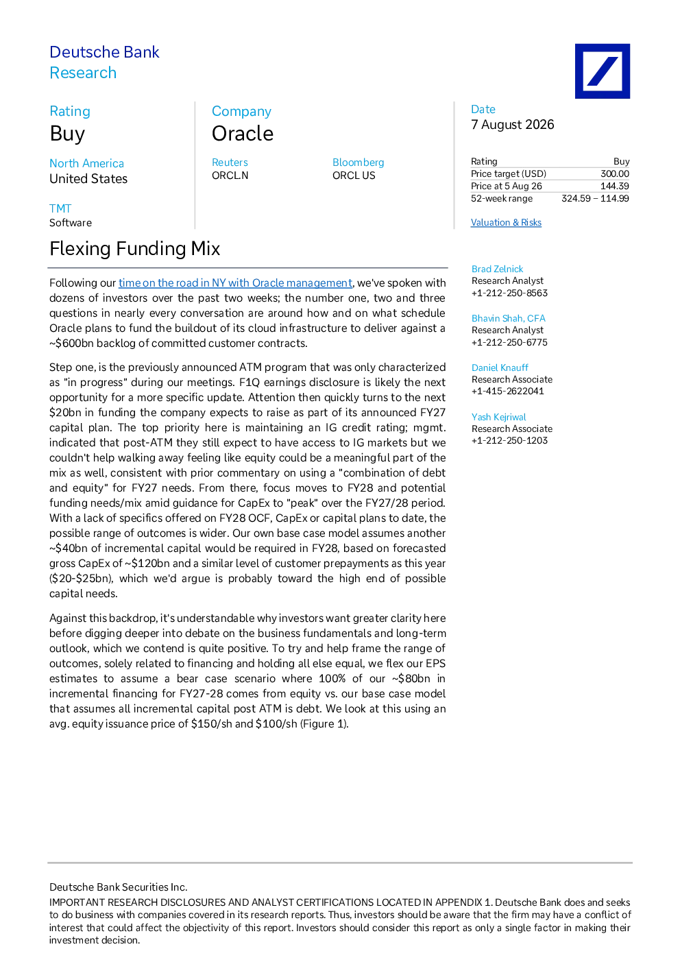 灵活调整融资结构 甲骨文（ORCL.US）