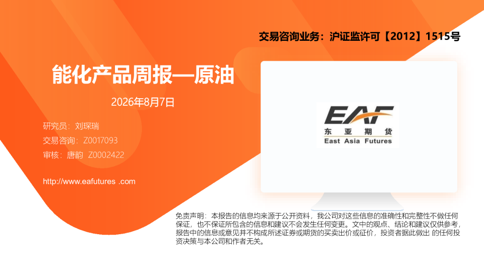 能化产品周报—原油