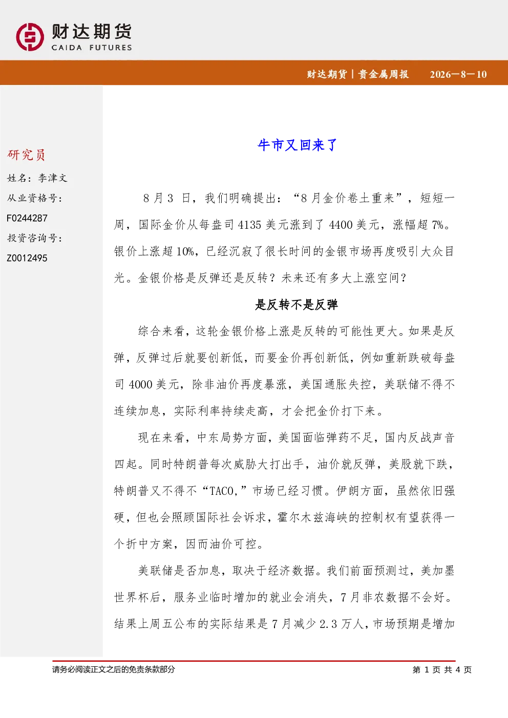 报告封面