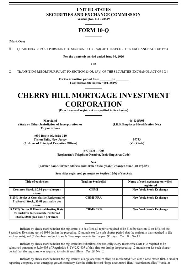 Cherry Hill Mortgage Investment Corp 2026年季度报告