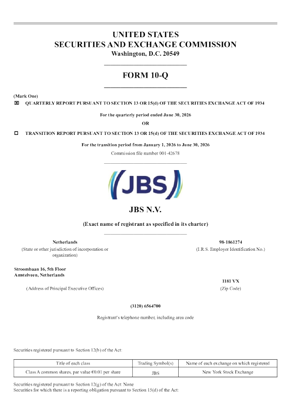 JBS NV-A 2026年季度报告