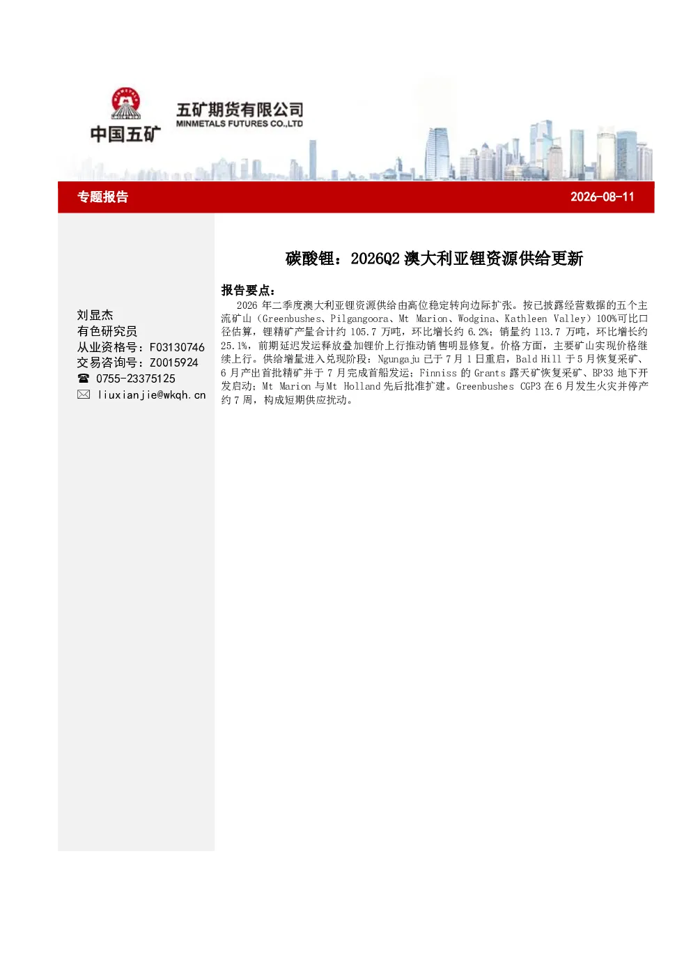 报告封面