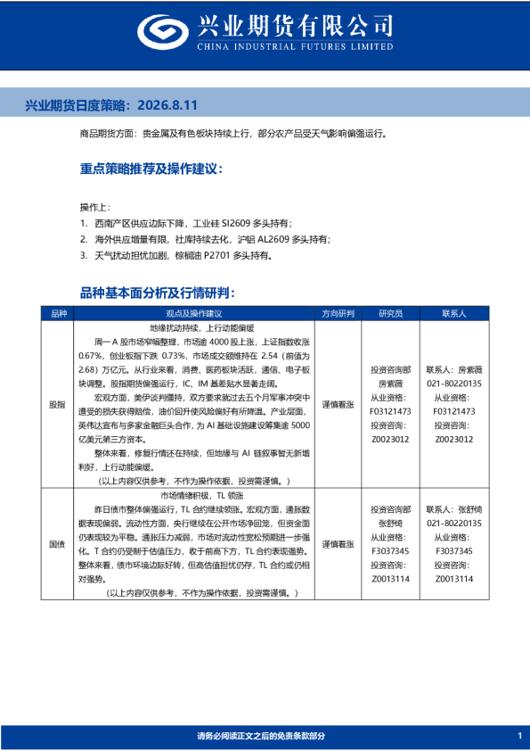 日度策略