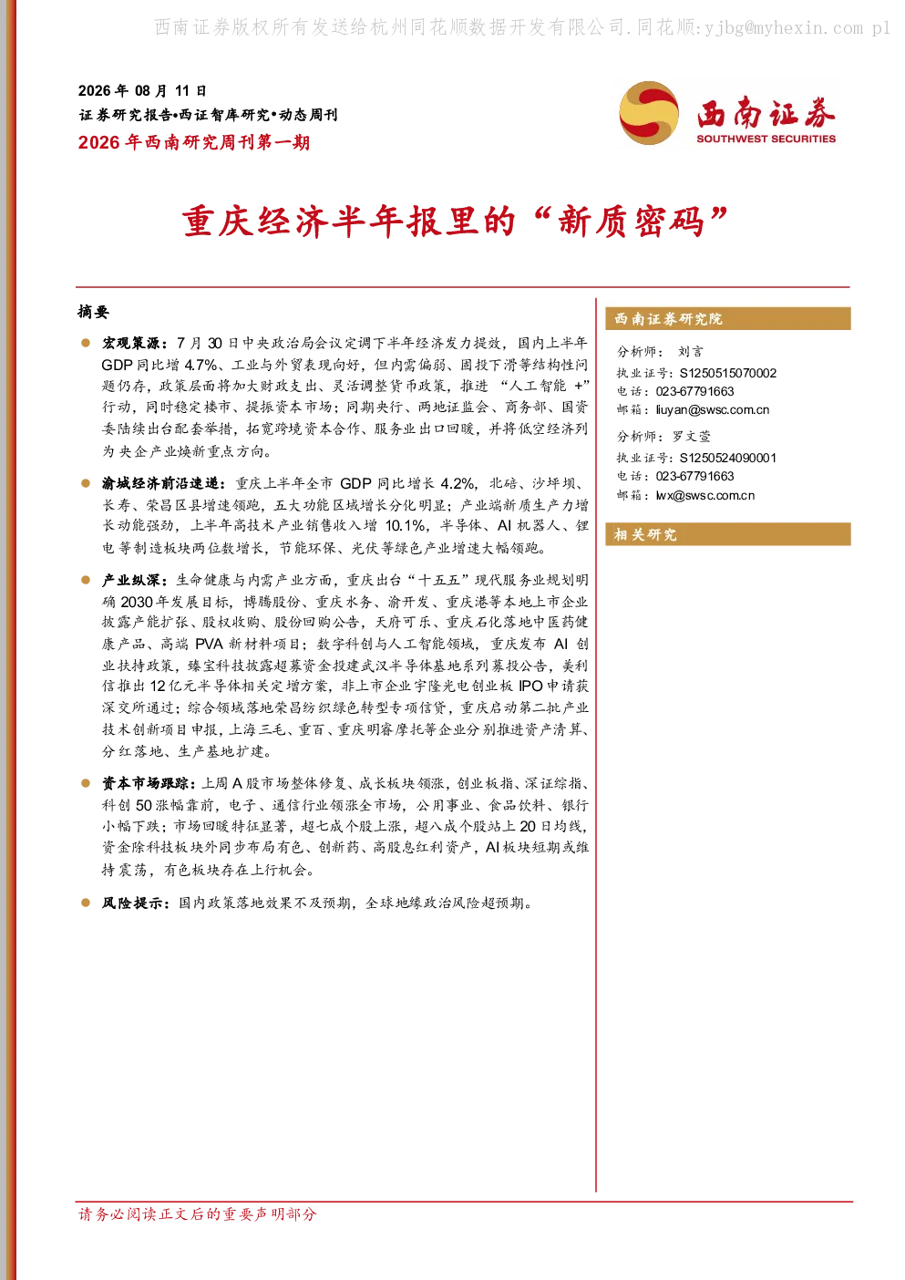 报告封面