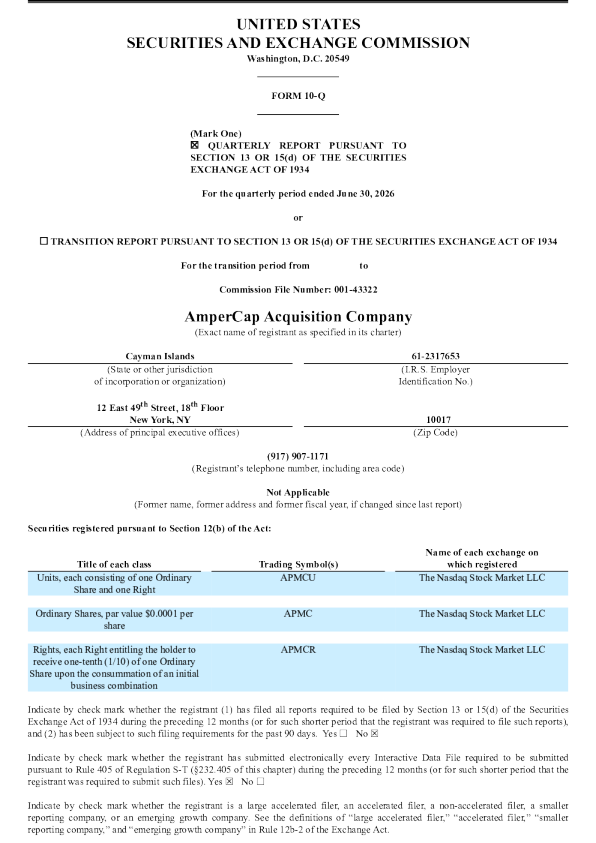 AmperCap Acquisition Co 2026年季度报告