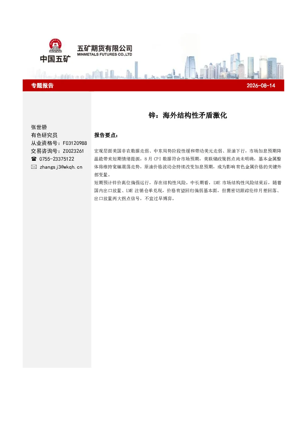 报告封面