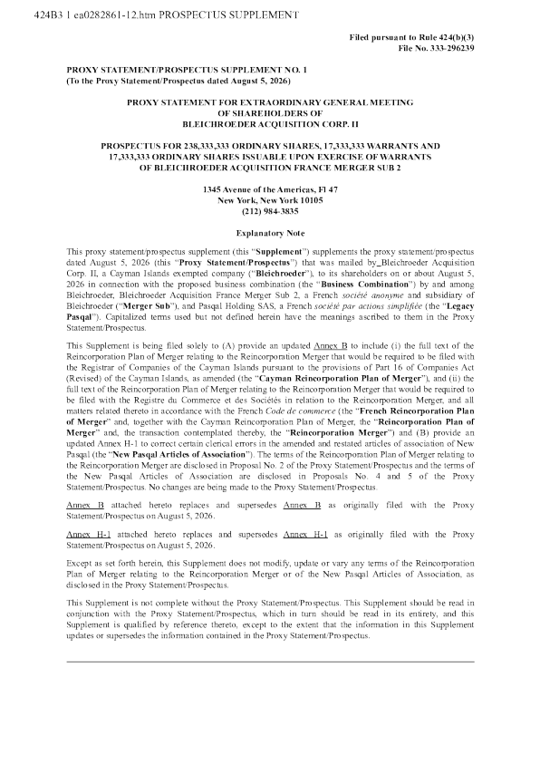 
Bleichroeder Acquisition Corp II-A美国存托凭证招股说明书(2026-08-14版)