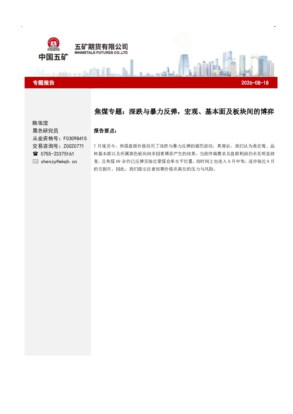 报告封面