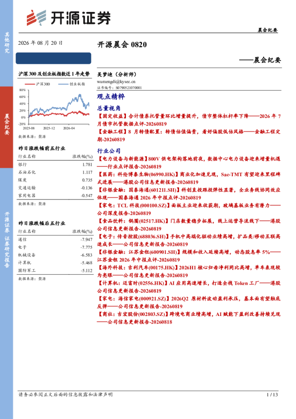 开源晨会