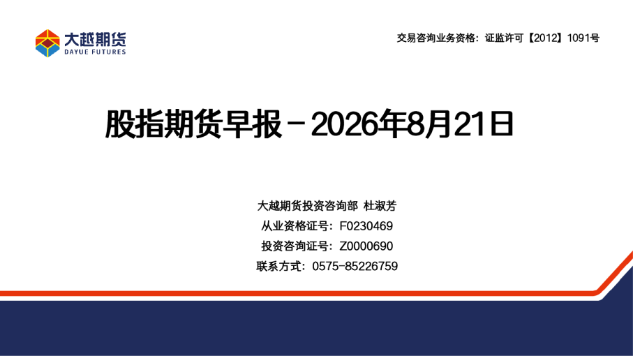 股指期货早报