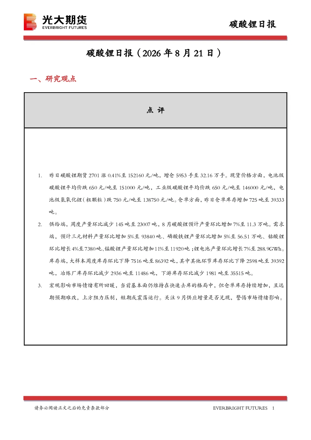 碳酸锂日报