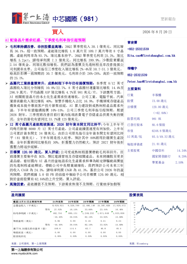 AI配套晶片需求旺盛，下季度毛利率指引超预期（繁体版）