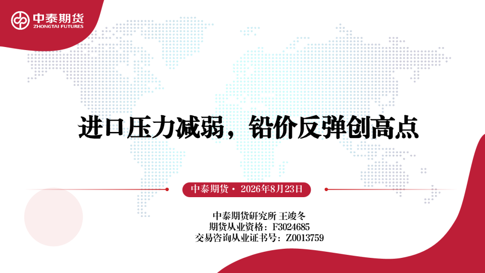 进口压力减弱，铅价反弹创高点