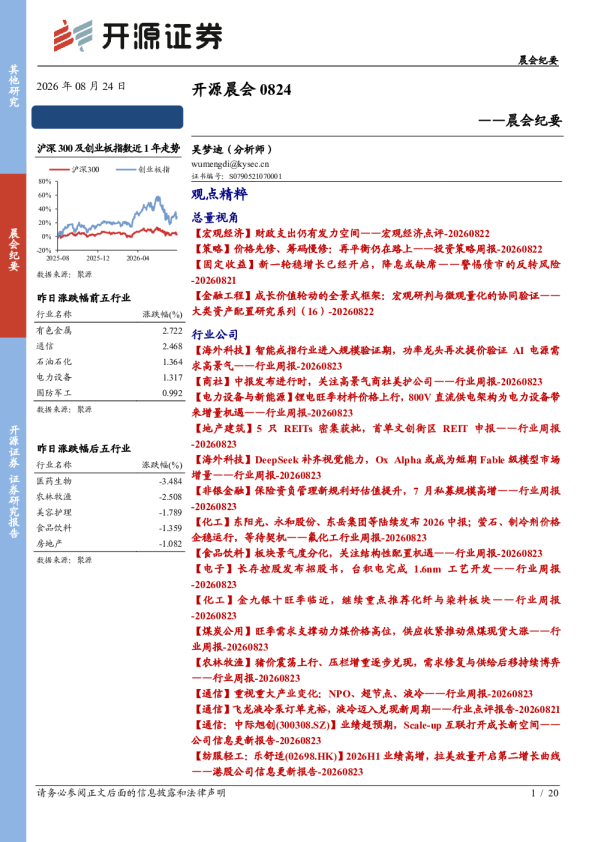 开源晨会