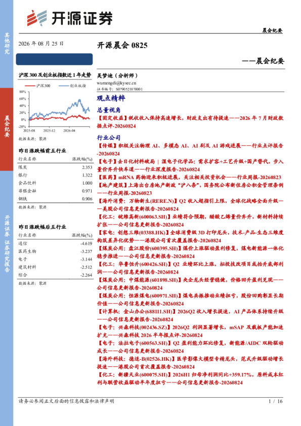 开源晨会