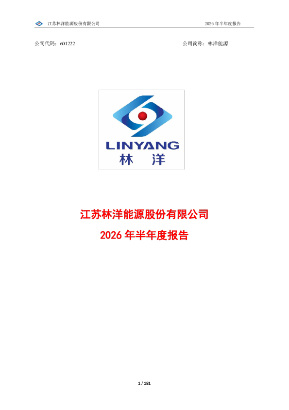林洋能源：2026年半年度报告