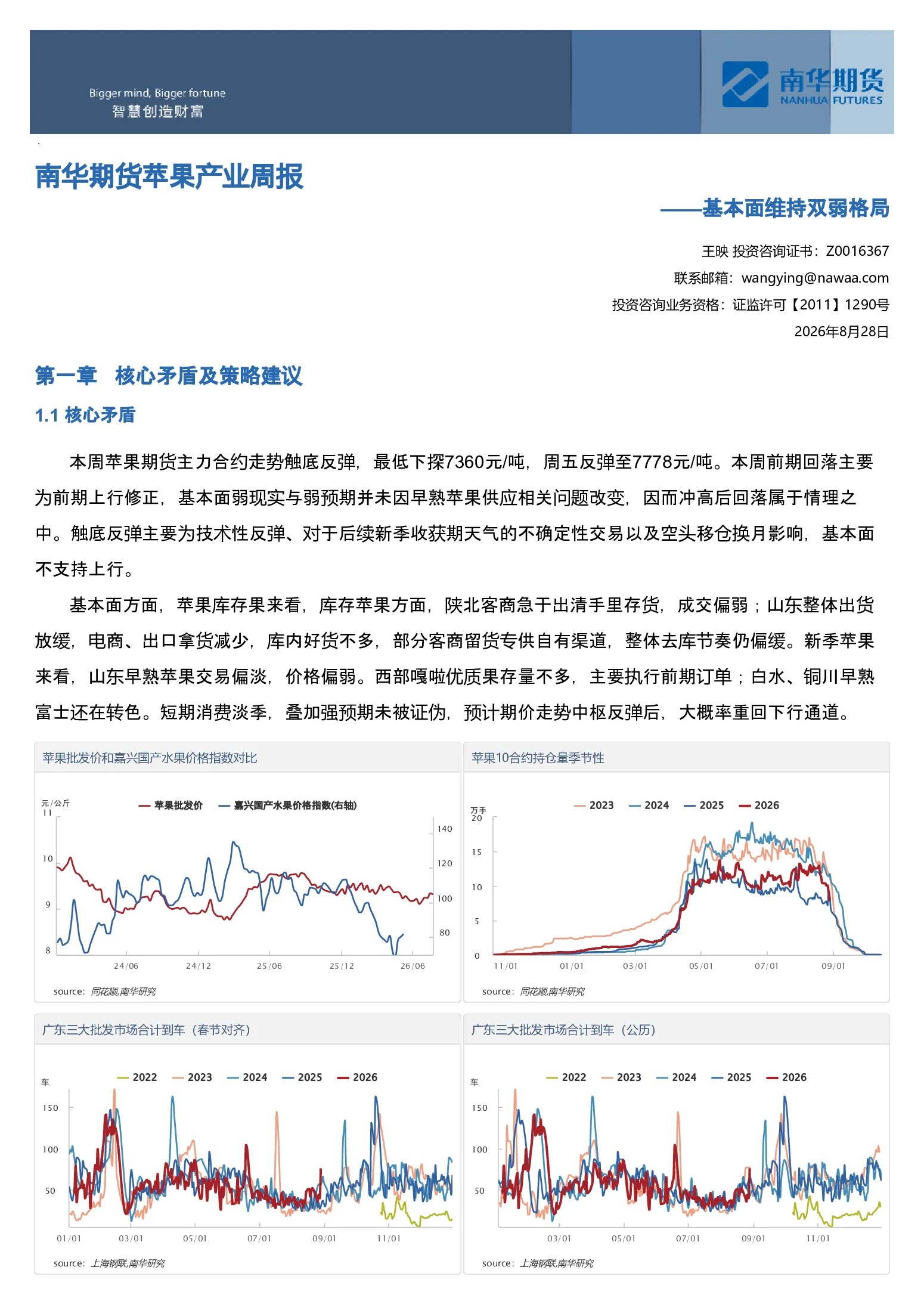 南华期货苹果产业周报：基本面维持双弱格局20260830