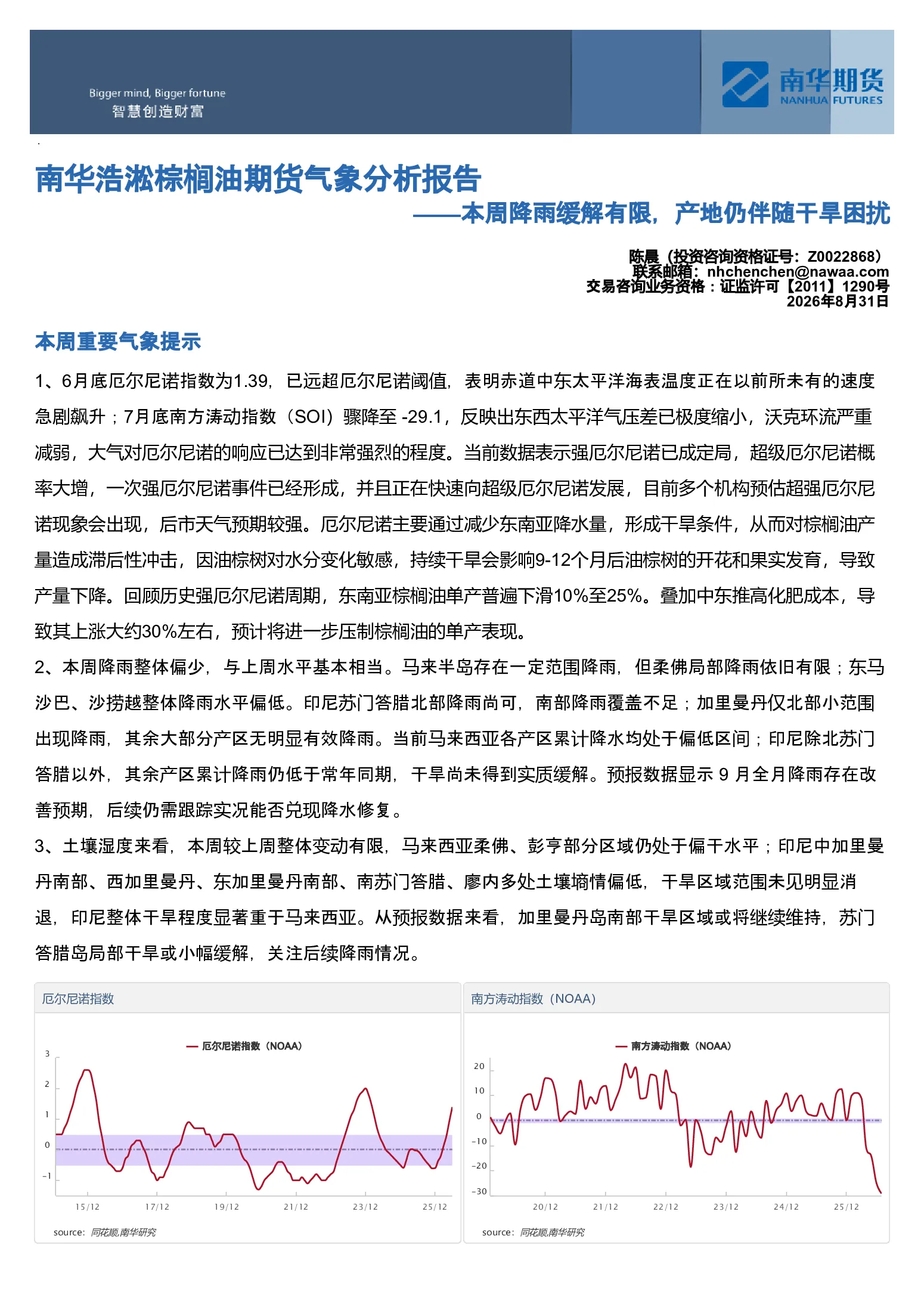 本周降雨缓解有限，产地仍伴随干旱困扰