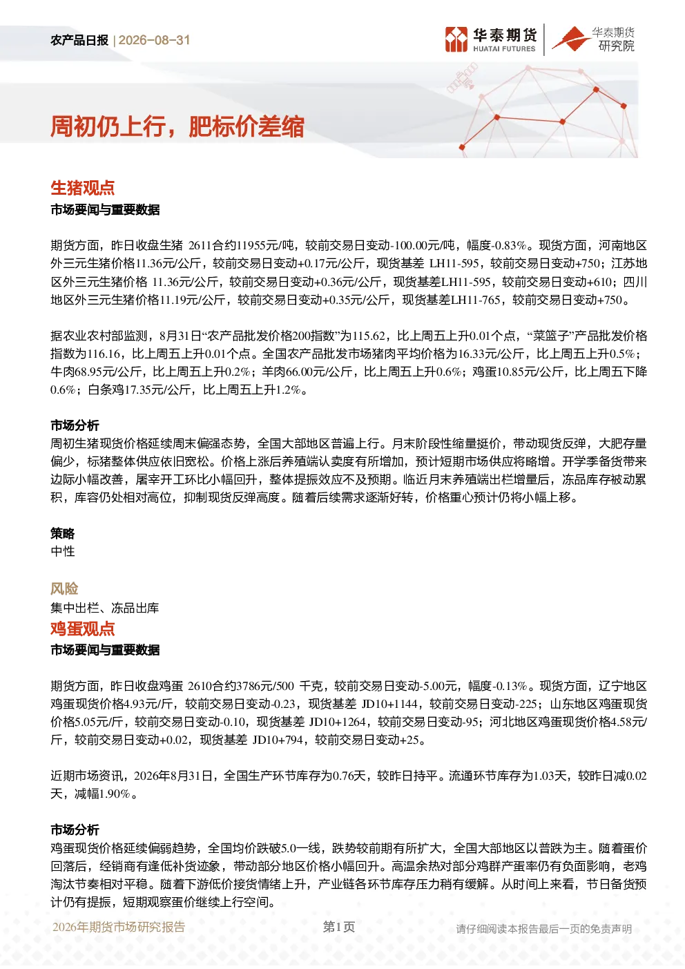 农产品日报：周初仍上行，肥标价差缩