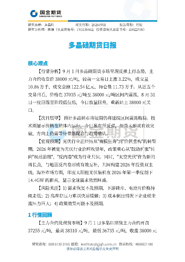 多晶硅期货日报