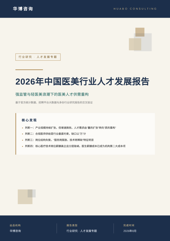 2026年中国医美行业人才发展报告