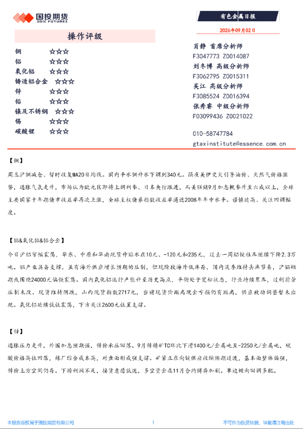 有色金属日报