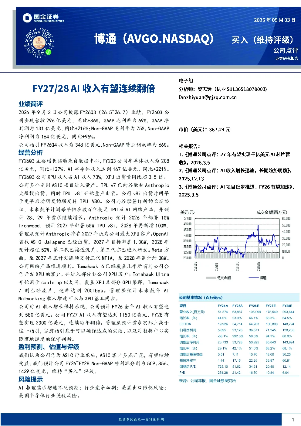 FY27/28 AI收入有望连续翻倍