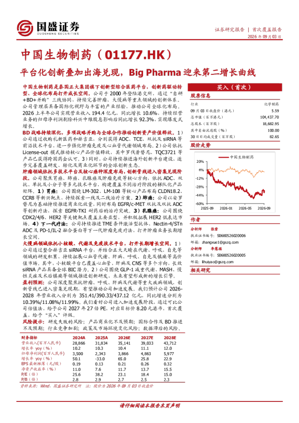 平台化创新叠加出海兑现，Big Pharma迎来第二增长曲线