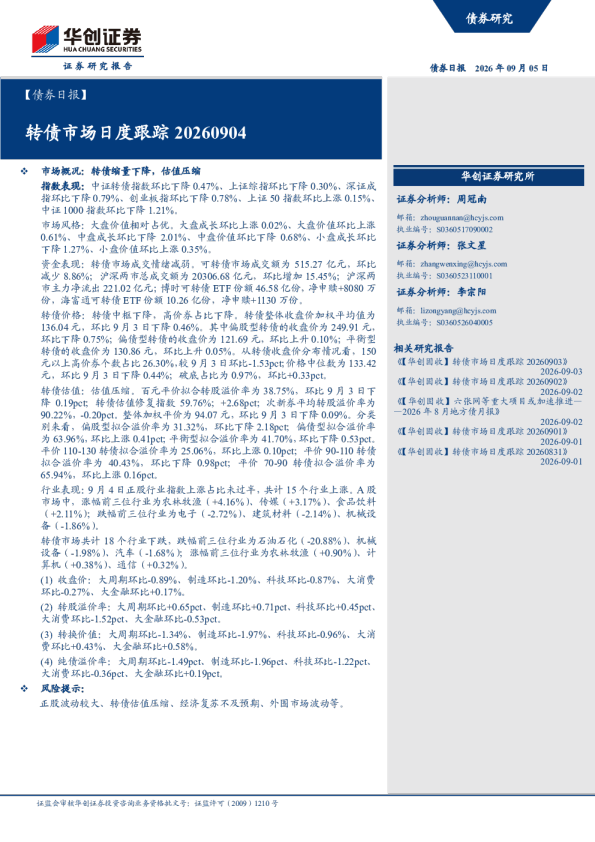 转债市场月度跟踪20260904