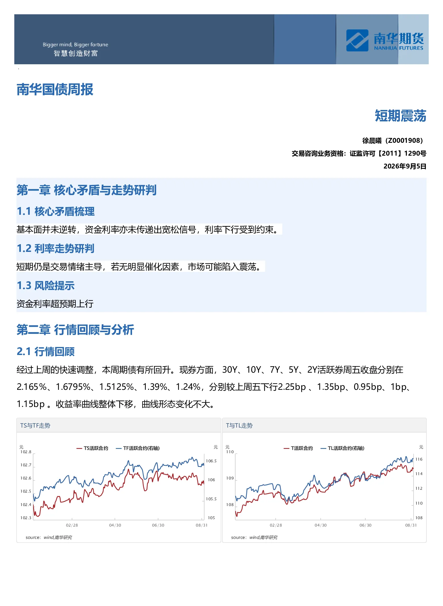 国债周报：短期震荡20260906