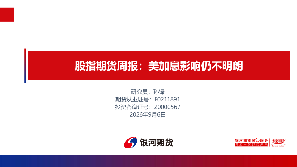 股指期货周报：美加息影响仍不明朗