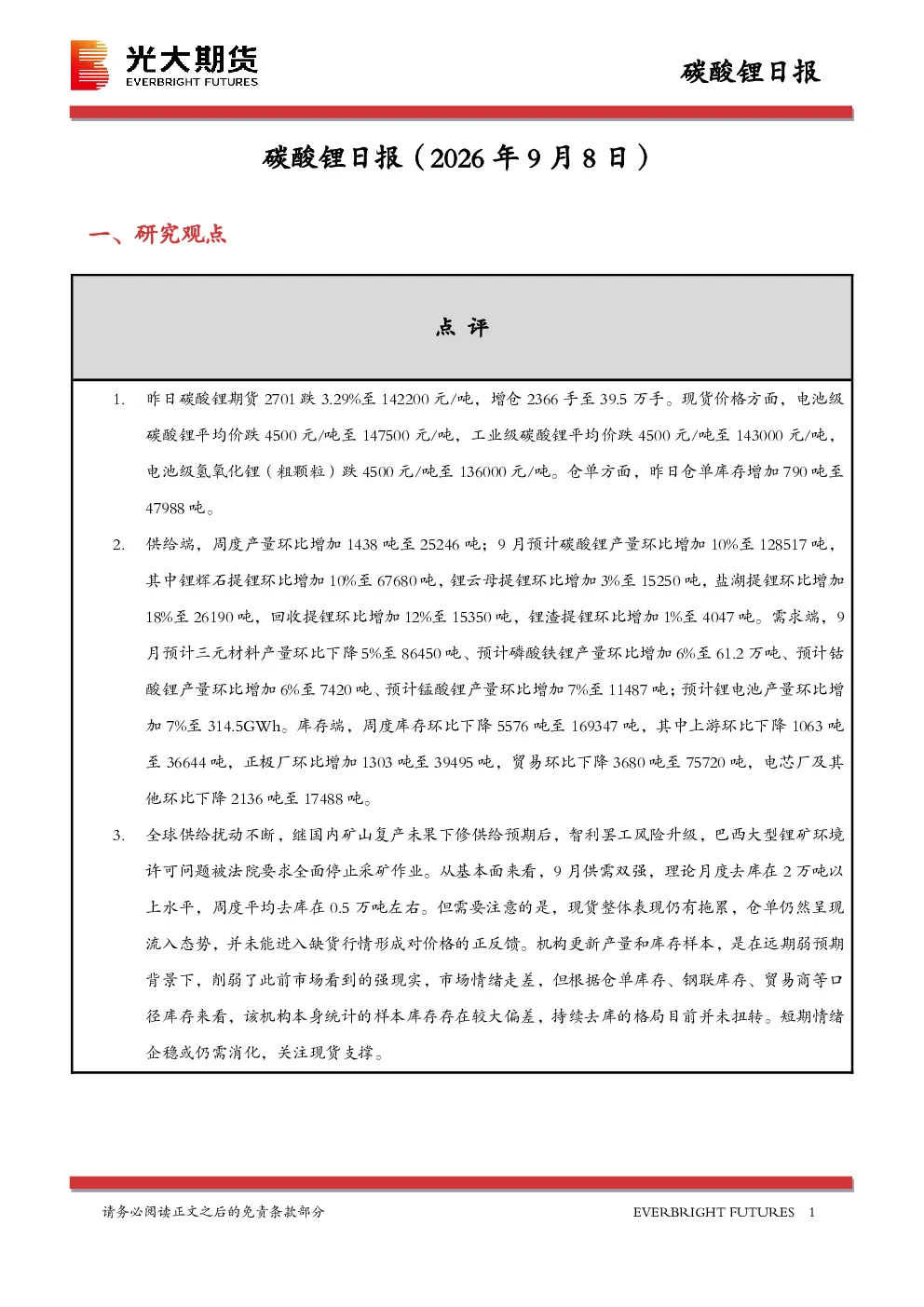 碳酸锂日报