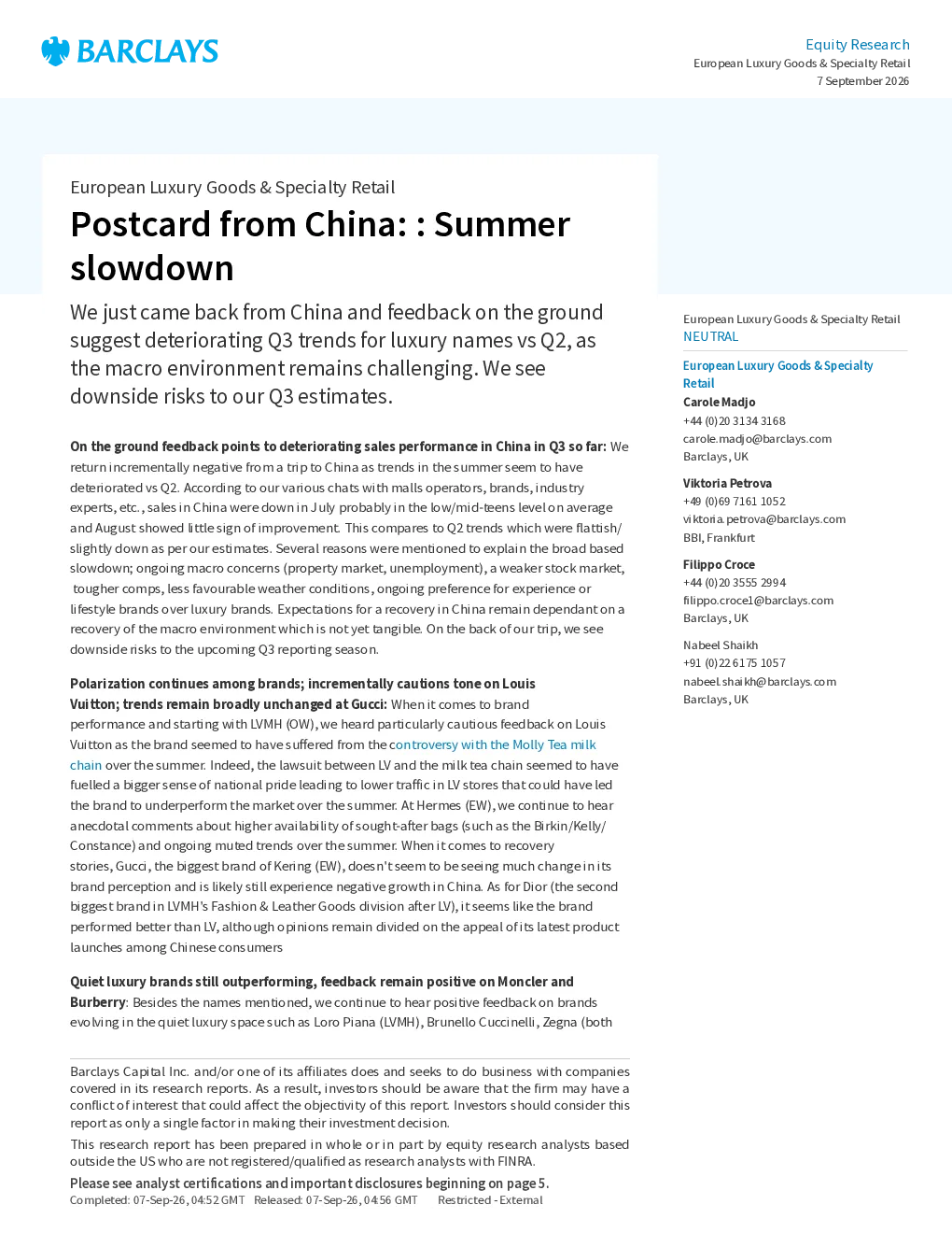 从中国发来的明信片：夏季经济放缓